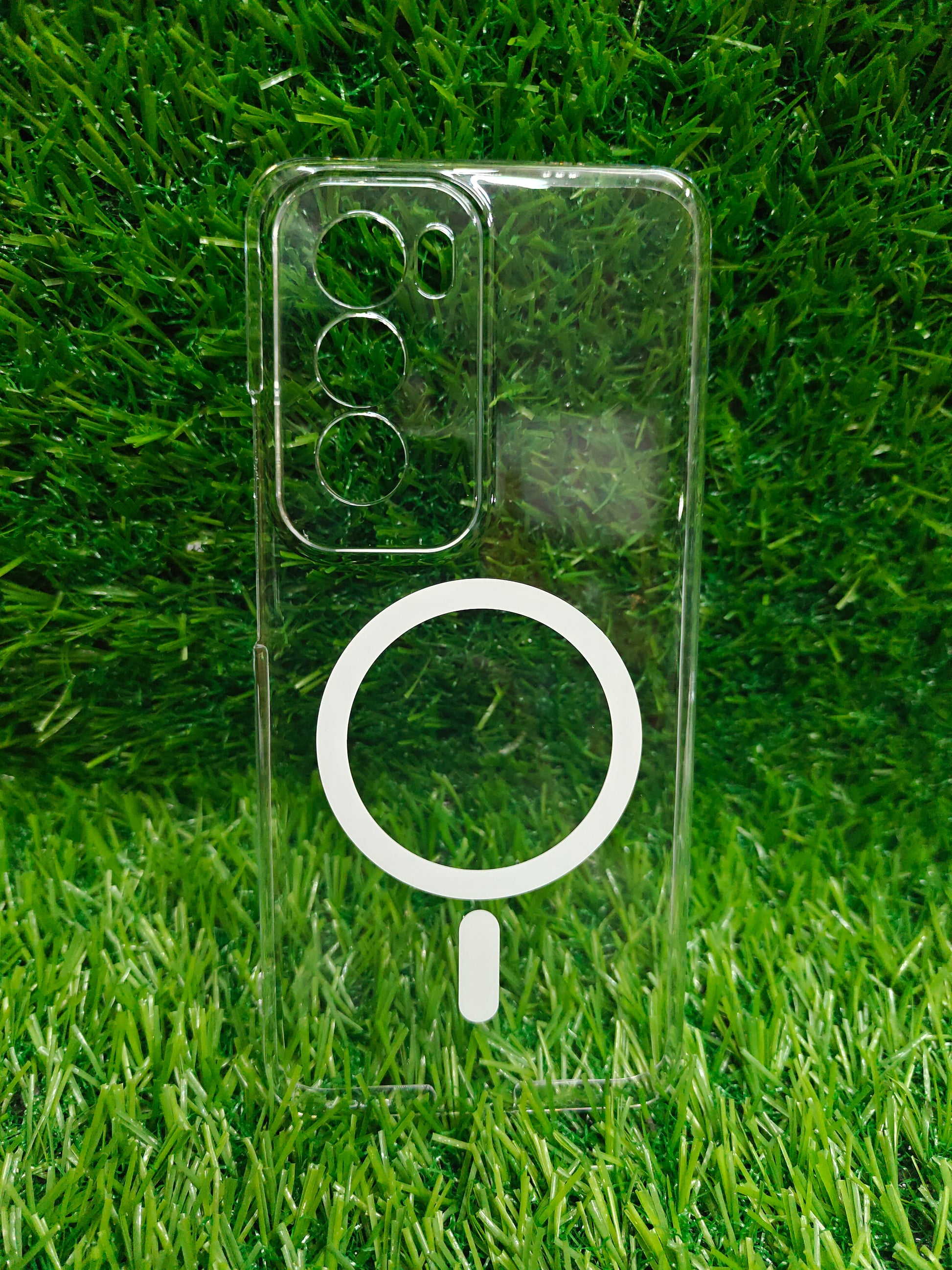 Oppo Reno 12 5G Anti Yellow Premium Quality Magsafe Crystal Clear Hard Plastic Back Cover Case - Royal Star