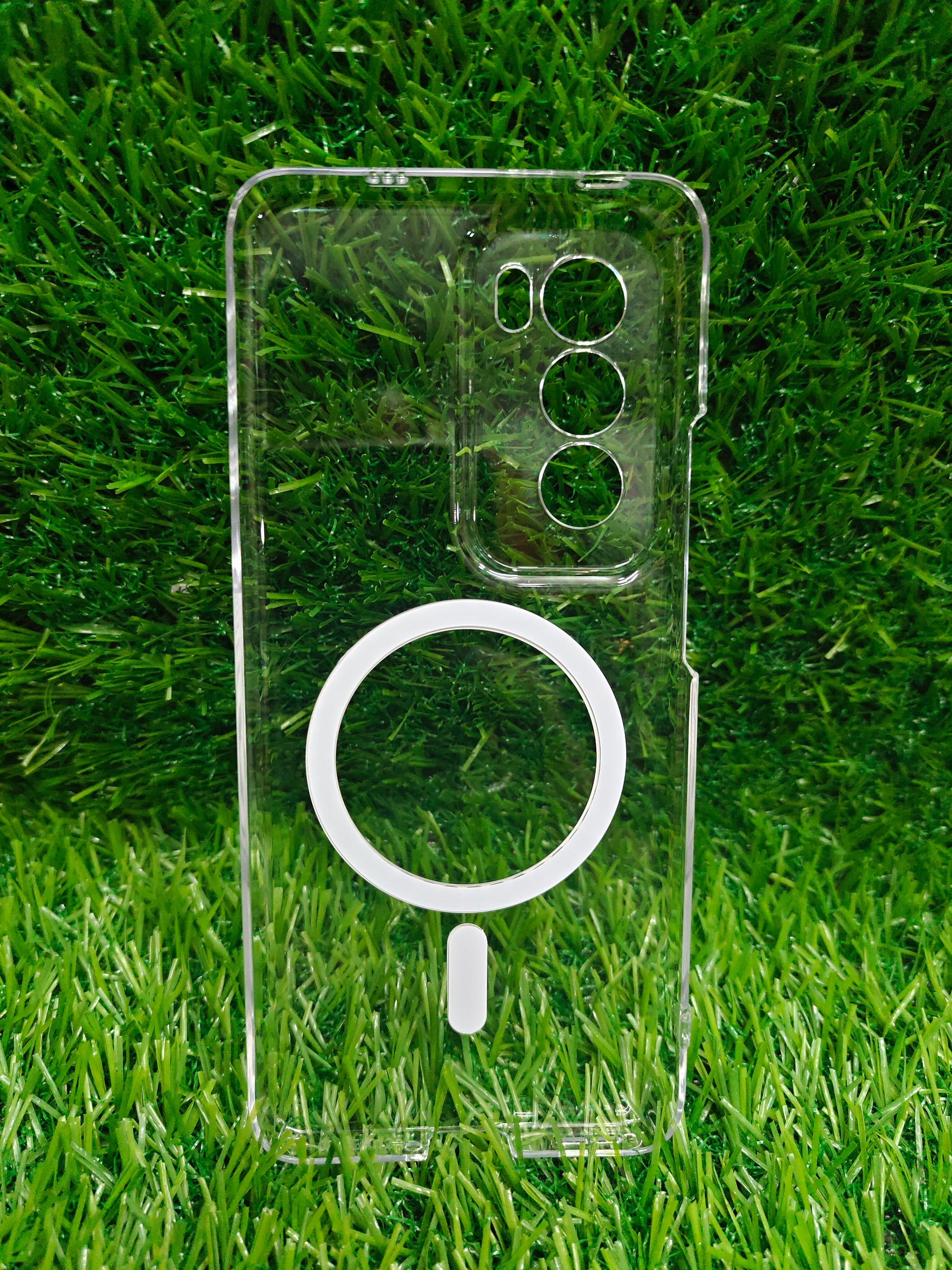 Oppo Reno 12 5G Anti Yellow Premium Quality Magsafe Crystal Clear Hard Plastic Back Cover Case - Royal Star