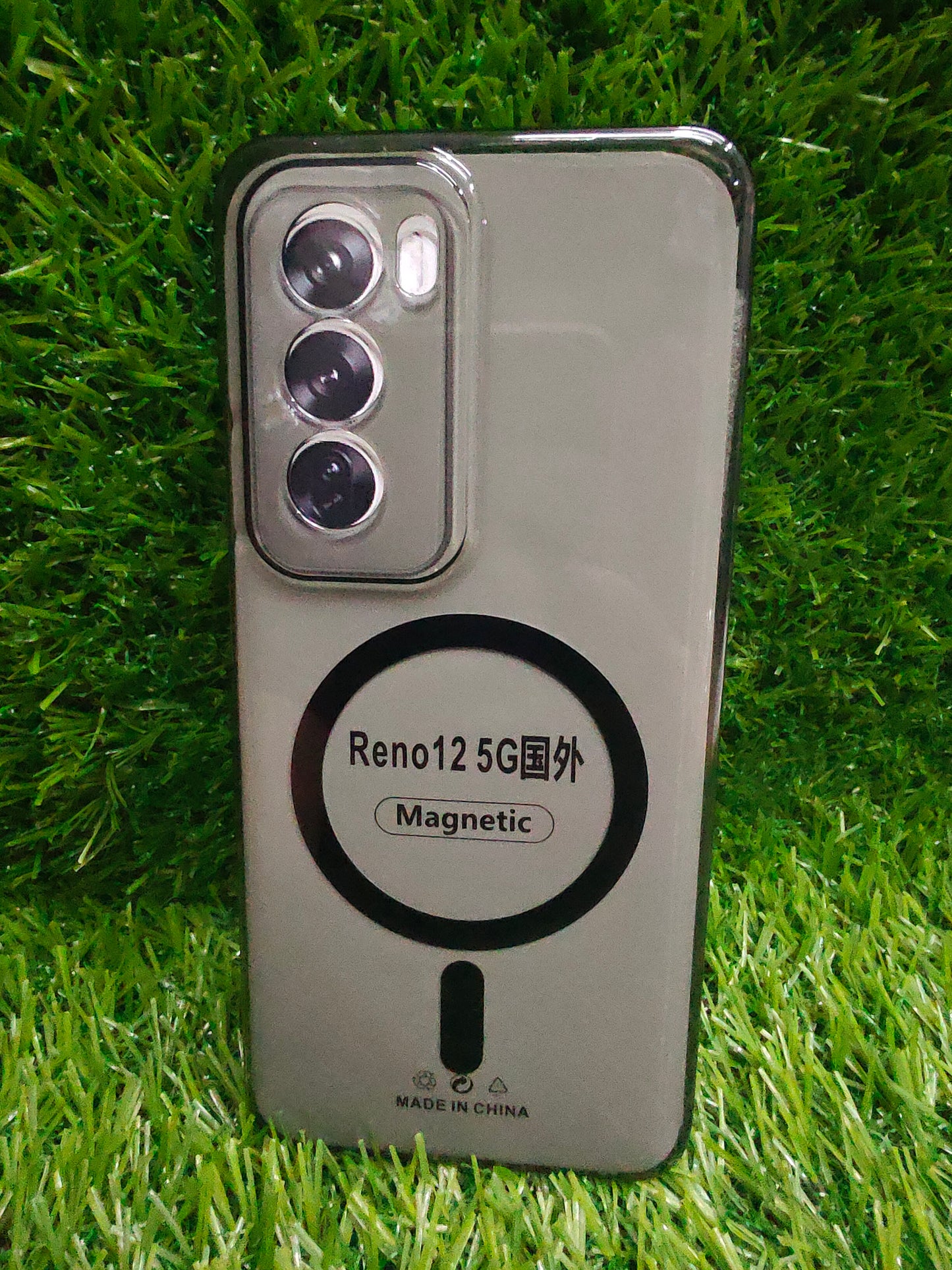 Oppo Reno 12 5G Anti Yellow Premium Quality Magsafe Crystal Clear Hard Plastic Back Cover Case - Royal Star