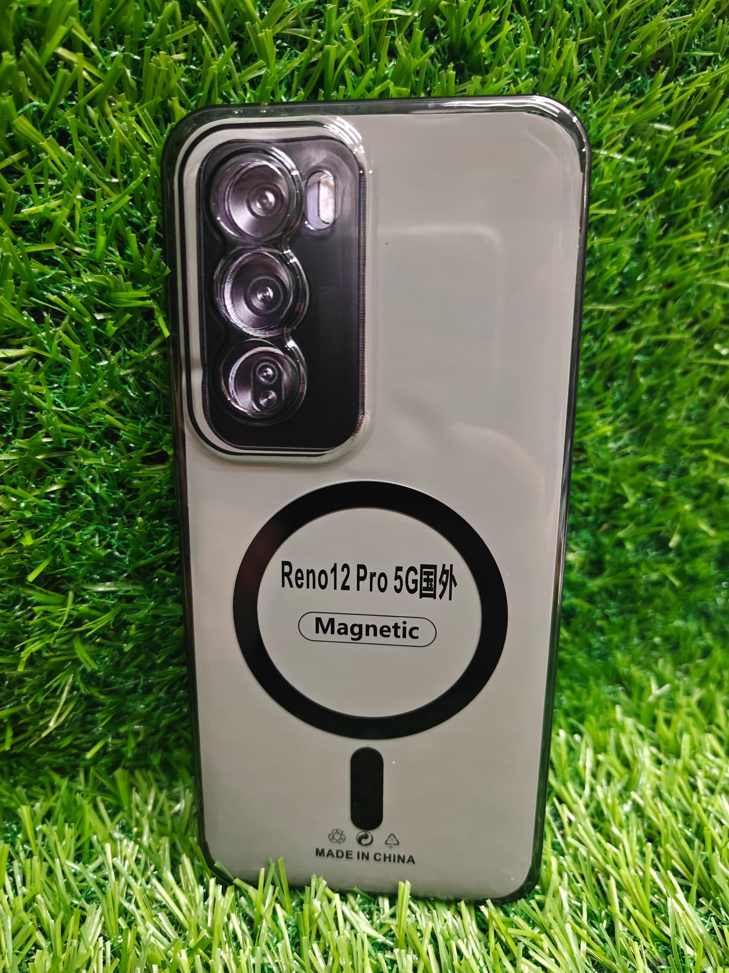 Oppo Reno 12 Pro 5G Anti Yellow Premium Quality Magsafe Crystal Clear Hard Plastic Back Cover Case - Royal Star