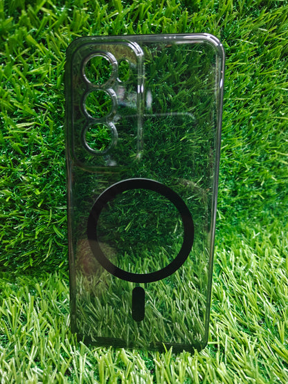 Oppo Reno 12 Pro 5G Anti Yellow Premium Quality Magsafe Crystal Clear Hard Plastic Back Cover Case - Royal Star