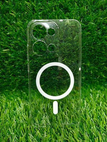 Oppo Reno 13 5G Anti Yellow Premium Quality Magsafe Crystal Clear Hard Plastic Back Cover Case - Royal Star