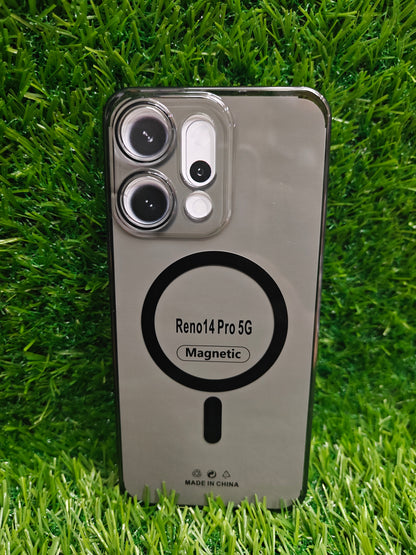 Oppo Reno 14 Pro 5G Anti Yellow Premium Quality Magsafe Crystal Clear Hard Plastic Back Cover Case - Royal Star