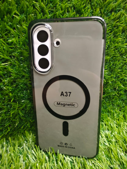 Samsung Galaxy A37 5G Anti Yellow Premium Quality Magsafe Crystal Clear Hard Plastic Back Cover Case - Royal Star