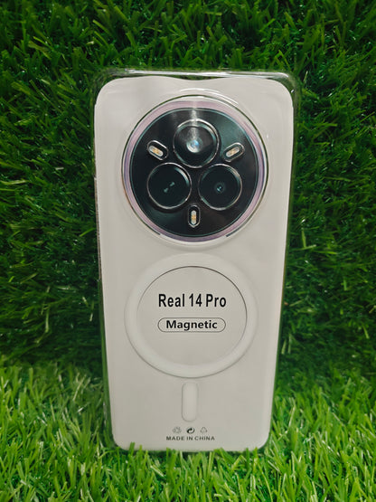 Realme 14 Pro 5G Anti Yellow Premium Quality Magsafe Crystal Clear Hard Plastic Back Cover Case