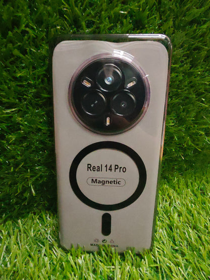 Realme 14 Pro 5G Anti Yellow Premium Quality Magsafe Crystal Clear Hard Plastic Back Cover Case