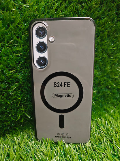 Samsung Galaxy S24 FE / S24FE 5G Anti Yellow Premium Quality Magsafe Crystal Clear Hard Plastic Back Cover Case