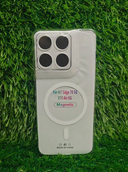 Motorola Moto Edge 70 5G Anti Yellow Premium Quality Magsafe Crystal Clear Hard Plastic Back Cover Case