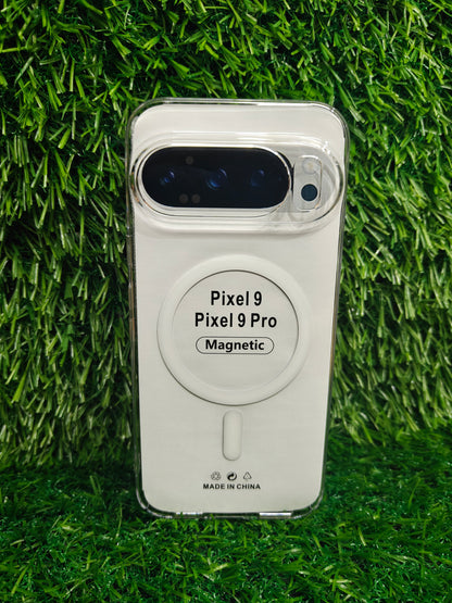 Google Pixel 9 / Pixel 9 Pro 5G Anti Yellow Premium Quality Magsafe Crystal Clear Hard Plastic Back Cover Case