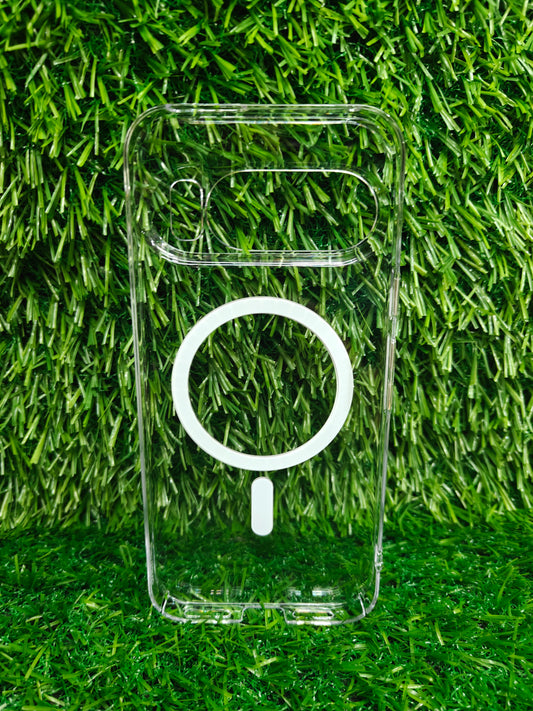 Google Pixel 9 / Pixel 9 Pro 5G Anti Yellow Premium Quality Magsafe Crystal Clear Hard Plastic Back Cover Case