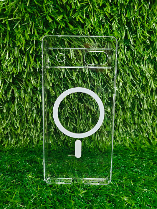 Google Pixel 6A 5G Anti Yellow Premium Quality Magsafe Crystal Clear Hard Plastic Back Cover Case