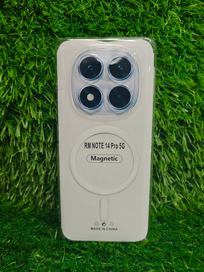 Xiaomi Redmi Note 14 Pro 5G Anti Yellow Premium Quality Magsafe Crystal Clear Hard Plastic Back Cover Case