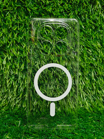 Xiaomi Redmi Note 14 Pro 5G Anti Yellow Premium Quality Magsafe Crystal Clear Hard Plastic Back Cover Case