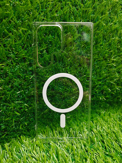 Samsung Galaxy S22 Ultra 5G Anti Yellow Premium Quality Magsafe Crystal Clear Hard Plastic Back Cover Case - Royal Star