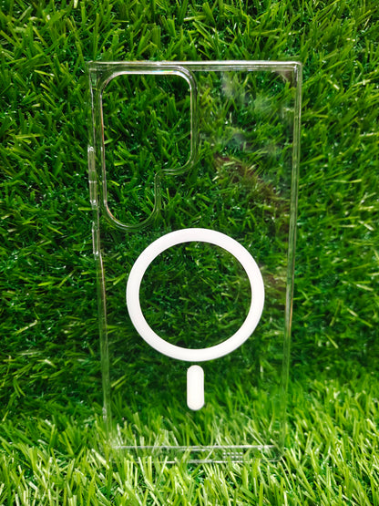 Samsung Galaxy S23 Ultra 5G Anti Yellow Premium Quality Magsafe Crystal Clear Hard Plastic Back Cover Case