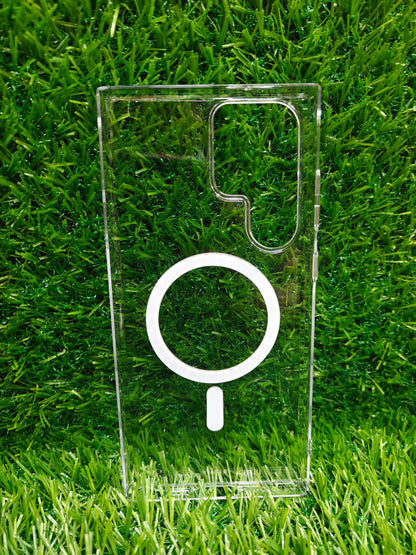 Samsung Galaxy S23 Ultra 5G Anti Yellow Premium Quality Magsafe Crystal Clear Hard Plastic Back Cover Case