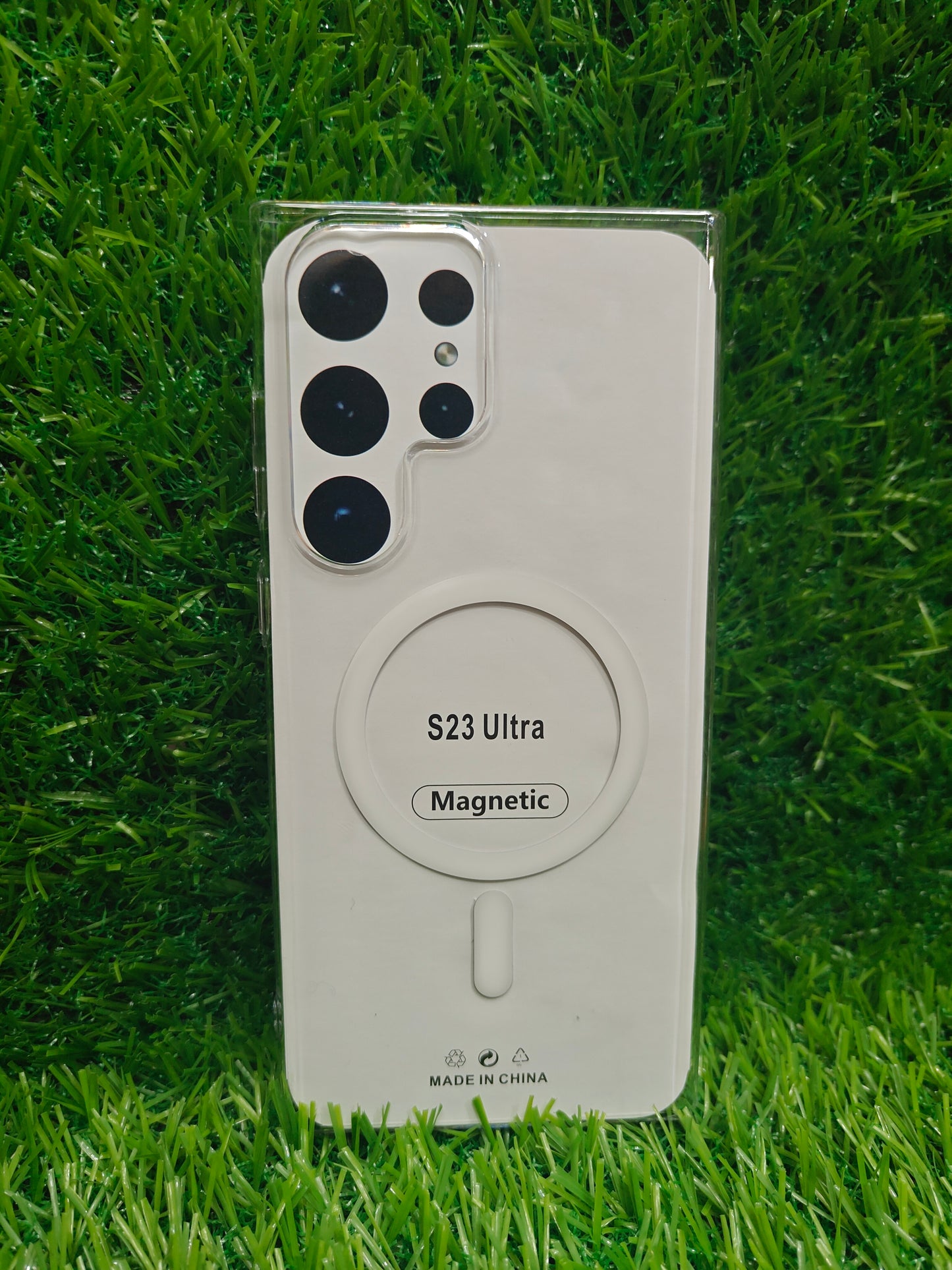 Samsung Galaxy S23 Ultra 5G Anti Yellow Premium Quality Magsafe Crystal Clear Hard Plastic Back Cover Case