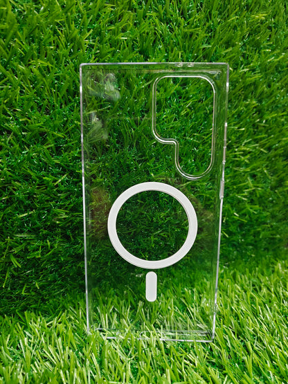 Samsung Galaxy S24 Ultra 5G Anti Yellow Premium Quality Magsafe Crystal Clear Hard Plastic Back Cover Case