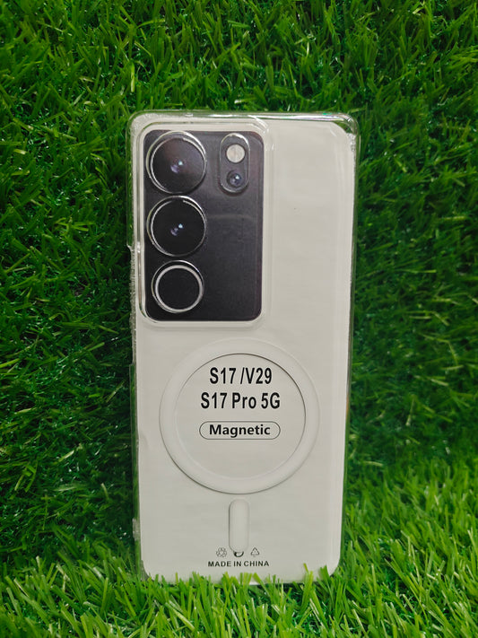 Vivo V29 / Vivo V29 Pro 5G Anti Yellow Premium Quality Magsafe Crystal Clear Hard Plastic Back Cover Case - Royal Star