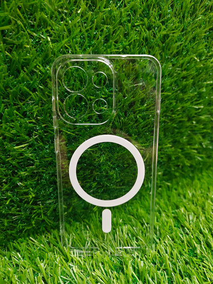 OnePlus 13s 5G / OnePlus 13T 5G Anti Yellow Premium Quality Magsafe Crystal Clear Hard Plastic Back Cover Case - Royal Star