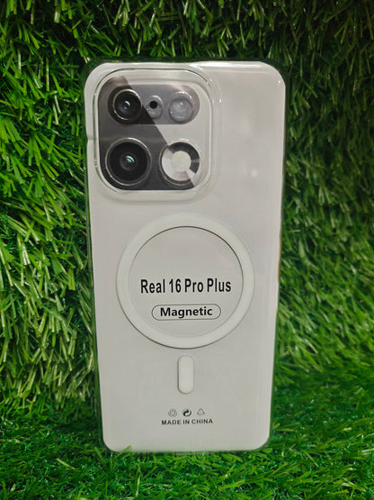 Realme 16 Pro Plus 5G Anti Yellow Premium Quality Magsafe Crystal Clear Hard Plastic Back Cover Case