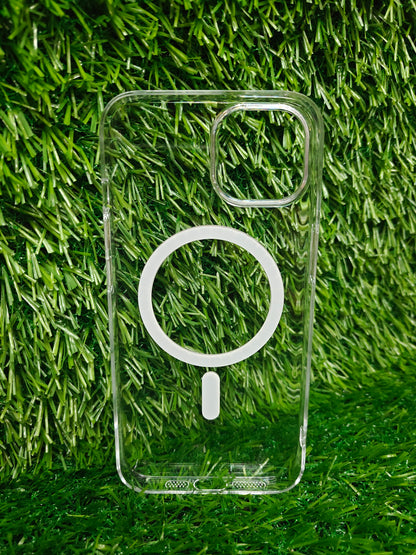Apple iPhone 13 / iPhone 14 Anti Yellow Premium Quality Magsafe Crystal Clear Hard Plastic Back Cover Case