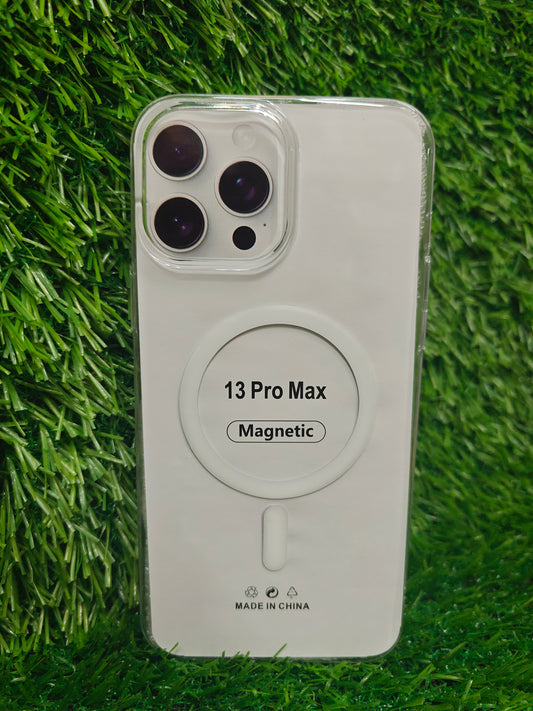 Apple iPhone 13 Pro Max Anti Yellow Premium Quality Magsafe Crystal Clear Hard Plastic Back Cover Case