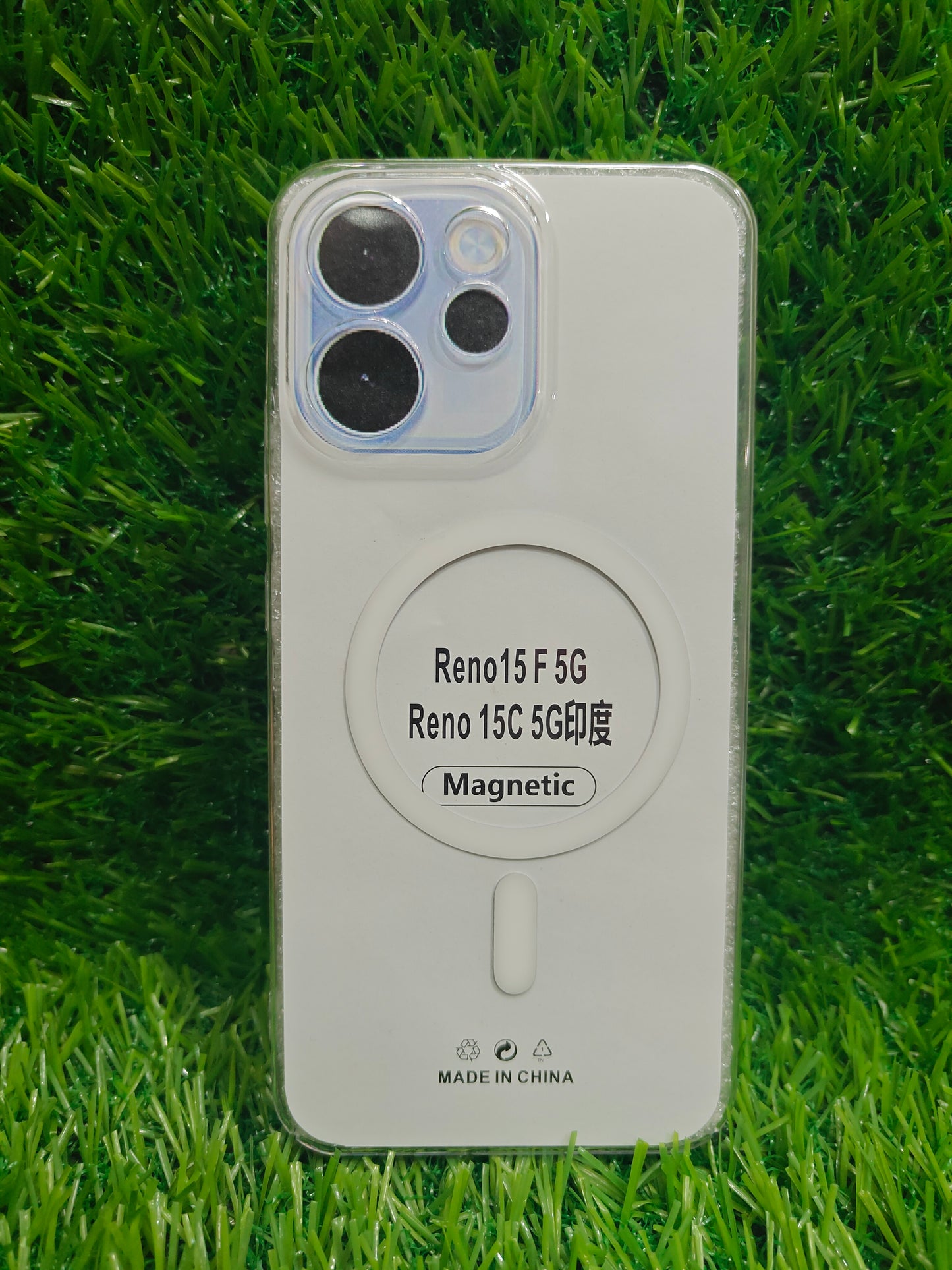 Oppo Reno 15C 5G Anti Yellow Premium Quality Magsafe Crystal Clear Hard Plastic Back Cover Case