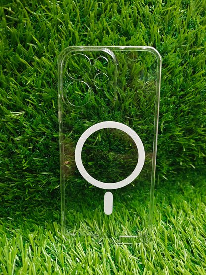 Oppo Reno 15C 5G Anti Yellow Premium Quality Magsafe Crystal Clear Hard Plastic Back Cover Case