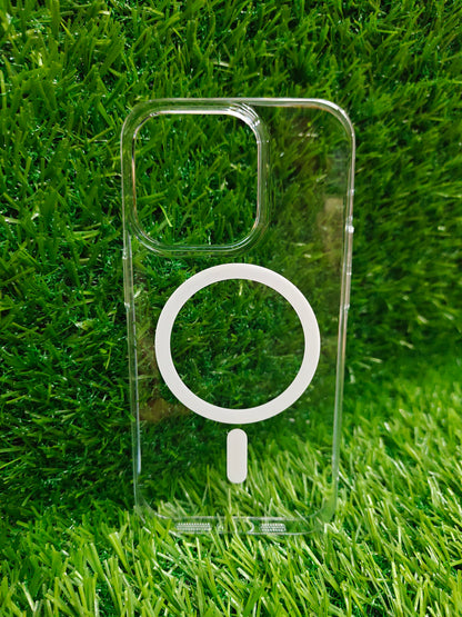 Apple iPhone 14 Pro Anti Yellow Premium Quality Magsafe Crystal Clear Hard Plastic Back Cover Case