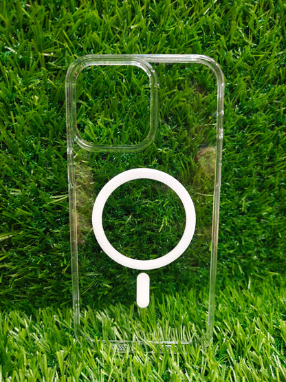 Apple iPhone 14 Pro Max Anti Yellow Premium Quality Magsafe Crystal Clear Hard Plastic Back Cover Case