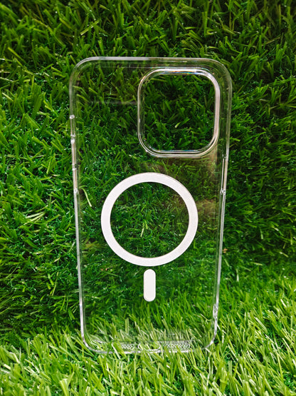 Apple iPhone 14 Pro Max Anti Yellow Premium Quality Magsafe Crystal Clear Hard Plastic Back Cover Case