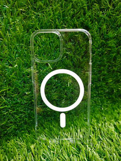 Apple iPhone 15 Anti Yellow Premium Quality Magsafe Crystal Clear Hard Plastic Back Cover Case