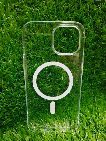 Apple iPhone 15 Anti Yellow Premium Quality Magsafe Crystal Clear Hard Plastic Back Cover Case