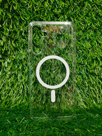 Samsung Galaxy M55 / F55 5G Anti Yellow Premium Quality Magsafe Crystal Clear Hard Plastic Back Cover Case