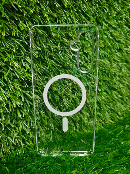 Samsung Galaxy M55 / F55 5G Anti Yellow Premium Quality Magsafe Crystal Clear Hard Plastic Back Cover Case