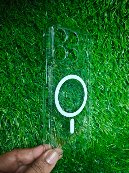 Motorola moto Edge 70 Fusion 5G Anti Yellow Premium Quality Magsafe Crystal Clear Hard Plastic Back Cover Case