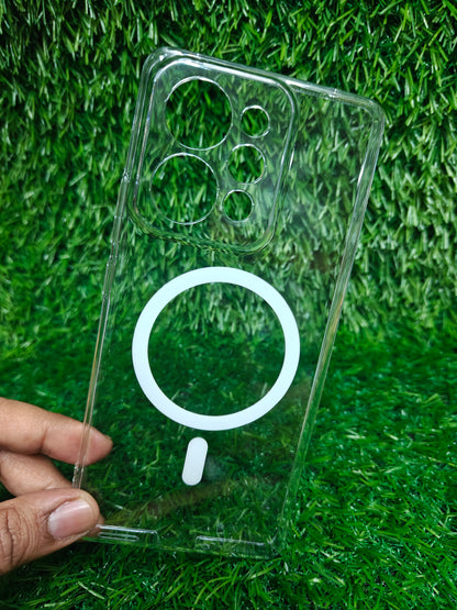 Realme P4 Power 5G Anti Yellow Premium Quality Magsafe Crystal Clear Hard Plastic Back Cover Case