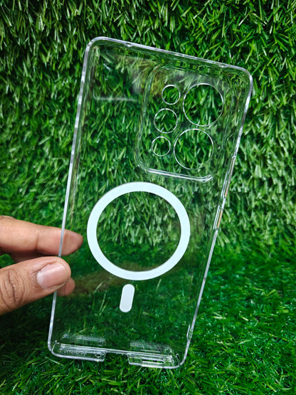 Realme P4 Power 5G Anti Yellow Premium Quality Magsafe Crystal Clear Hard Plastic Back Cover Case