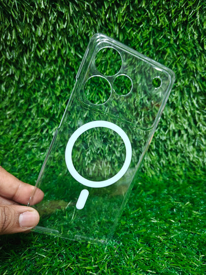 Realme P4 Pro 5G Anti Yellow Premium Quality Magsafe Crystal Clear Hard Plastic Back Cover Case