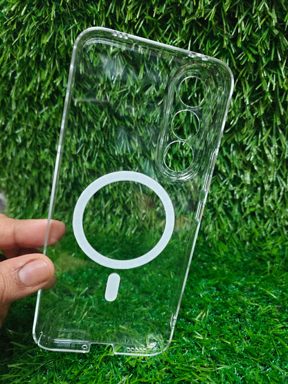 Vivo V70FE / V70 FE 5G Anti Yellow Premium Quality Magsafe Crystal Clear Hard Plastic Back Cover Case