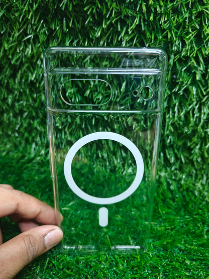 Google Pixel 7 5G Anti Yellow Premium Magsafe Crystal Clear Hard Plastic Back Cover Case