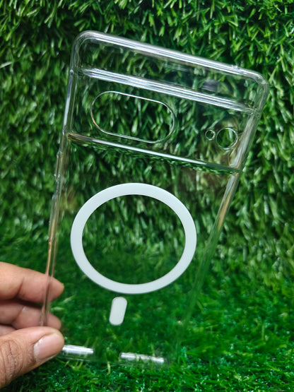 Google Pixel 7 5G Anti Yellow Premium Magsafe Crystal Clear Hard Plastic Back Cover Case