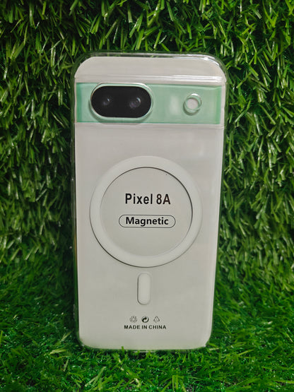 Google Pixel 8A 5G Anti Yellow Premium Magsafe Crystal Clear Hard Plastic Back Cover Case