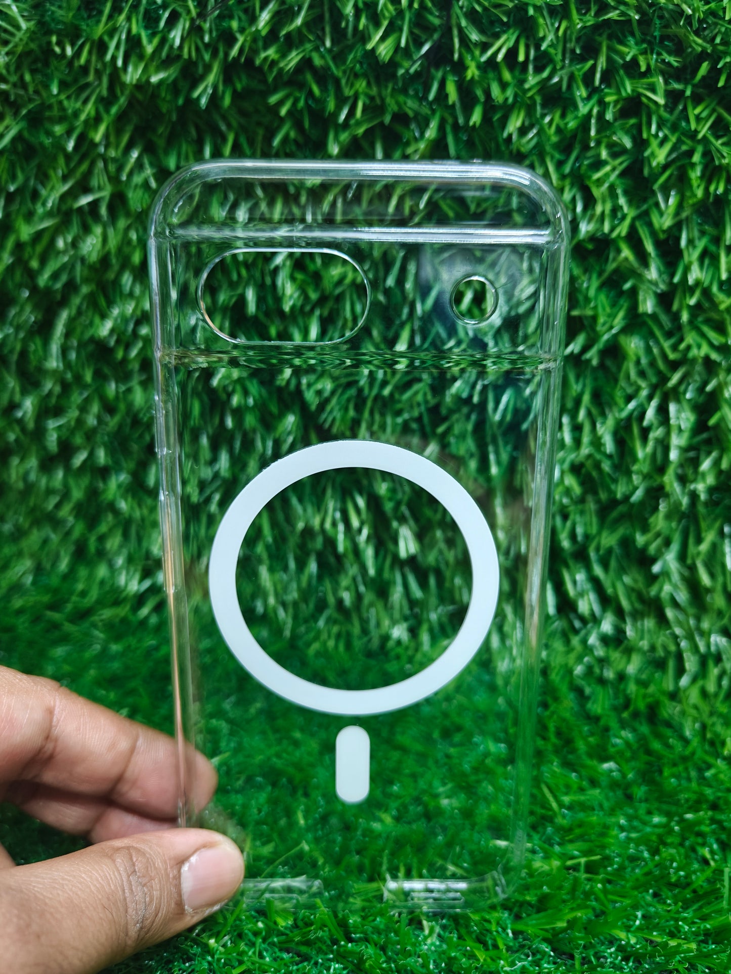 Google Pixel 8A 5G Anti Yellow Premium Magsafe Crystal Clear Hard Plastic Back Cover Case