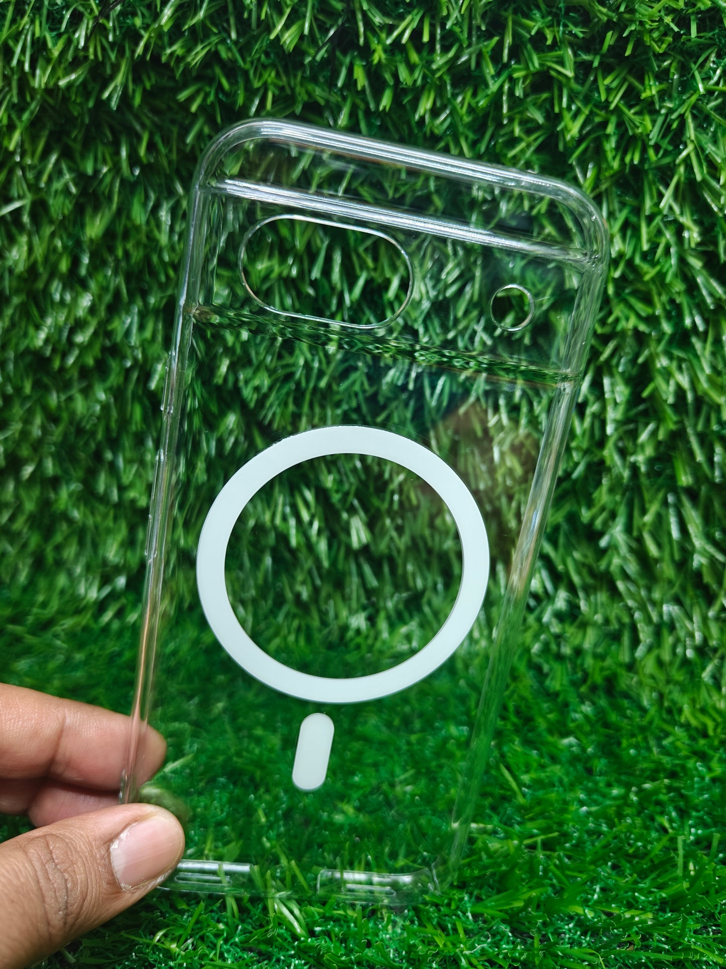 Google Pixel 8A 5G Anti Yellow Premium Magsafe Crystal Clear Hard Plastic Back Cover Case