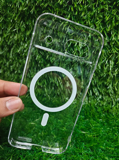 Google Pixel 8A 5G Anti Yellow Premium Magsafe Crystal Clear Hard Plastic Back Cover Case
