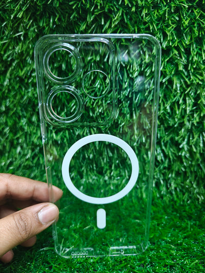 Xiaomi Redmi 13 5G / Redmi 13 4G / Poco M6 Plus 5G Anti Yellow Premium Magsafe Crystal Clear Hard Plastic Back Cover Case