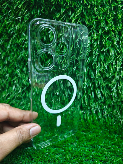 Xiaomi Redmi 13 5G / Redmi 13 4G / Poco M6 Plus 5G Anti Yellow Premium Magsafe Crystal Clear Hard Plastic Back Cover Case