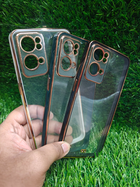 Oppo Reno 7 Pro 5G Premium Quality Transparent + Side Chrome Soft Silicon Back Cover Case
